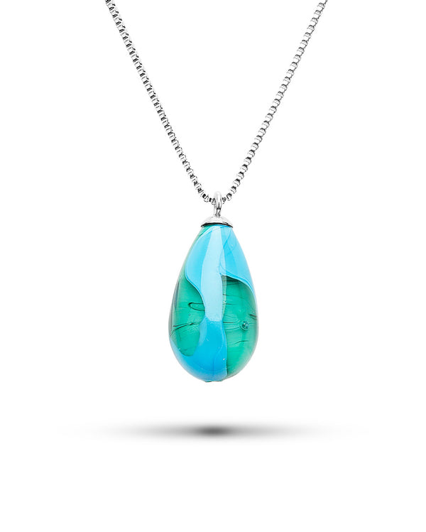 Colgante Hebe – colgante de gota de cristal de Murano