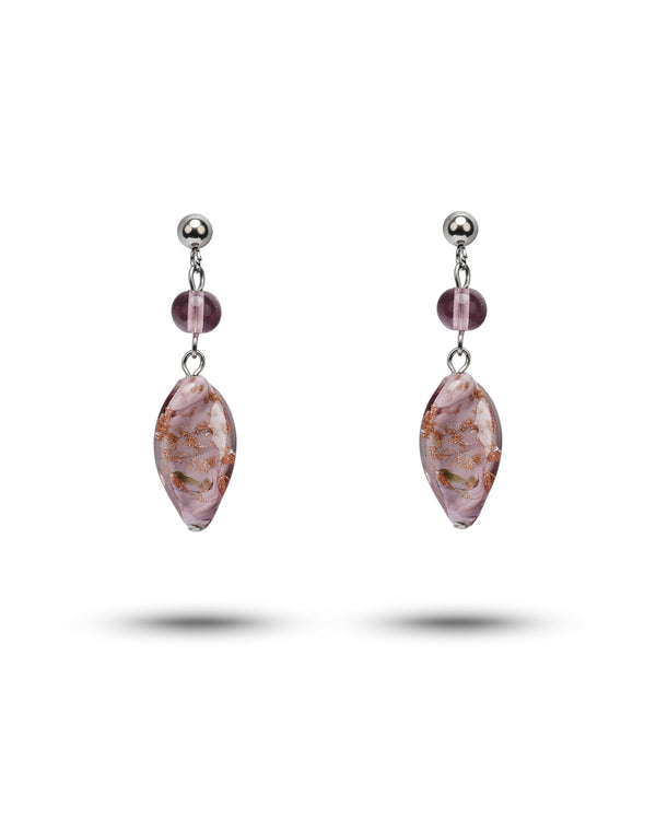 Orecchini Karen viola – vetro di Murano
