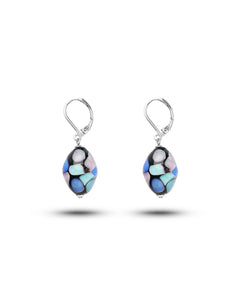 Orecchini Mosaico blu marine – vetro di Murano