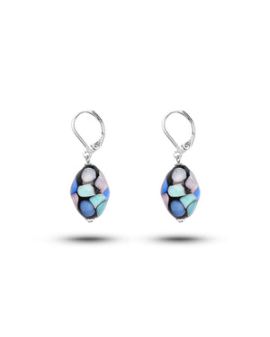 Orecchini Mosaico blu marine – vetro di Murano