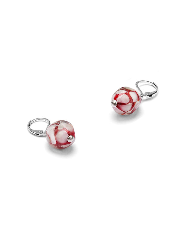 Boucles d'Oreilles Mosaico rouge – vue de dessus