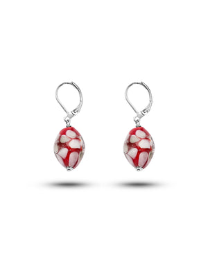 Boucles d'Oreilles Mosaico rouge – verre de Murano