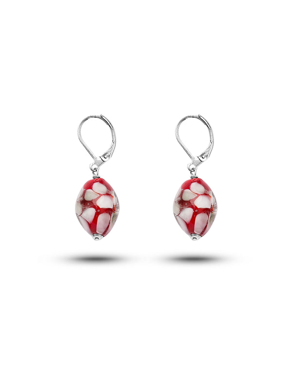 Boucles d'Oreilles Mosaico rouge – verre de Murano