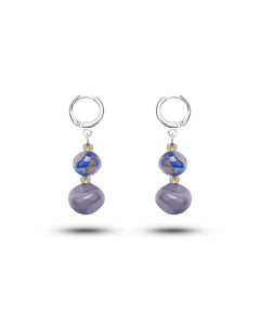 Pendientes Sofia morados – cristal de Murano
