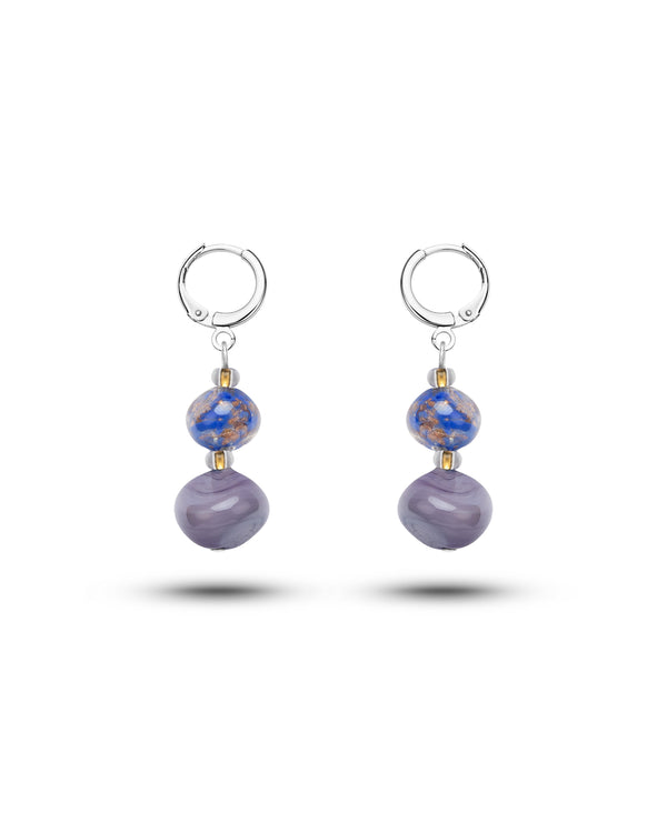 Pendientes Sofia morados – cristal de Murano