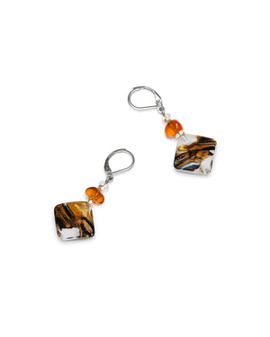 Boucles d'Oreilles Gabriela jaune – vue des boucles d'oreilles pendantes