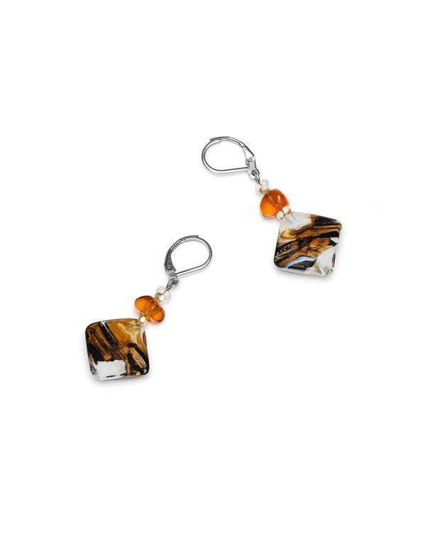 Boucles d'Oreilles Gabriela jaune – vue des boucles d'oreilles pendantes