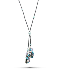 Collier long Linda bleu – verre de Murano
