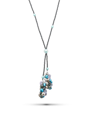 Collier long Linda bleu – verre de Murano