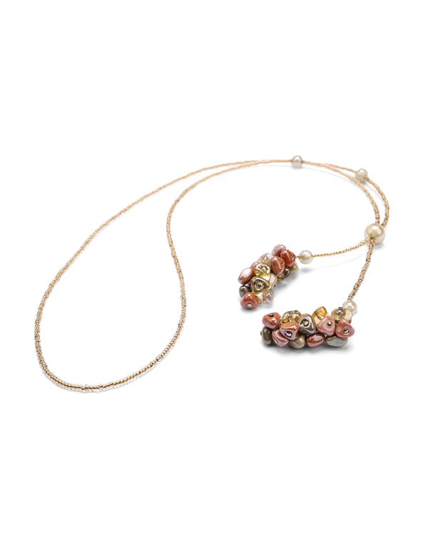 Collana lunga Linda crema – dettaglio