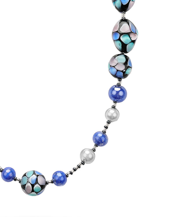 Collana lunga Mosaico blu marine – dettaglio