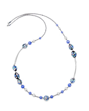 Collana lunga Mosaico blu marine – vista dall'alto