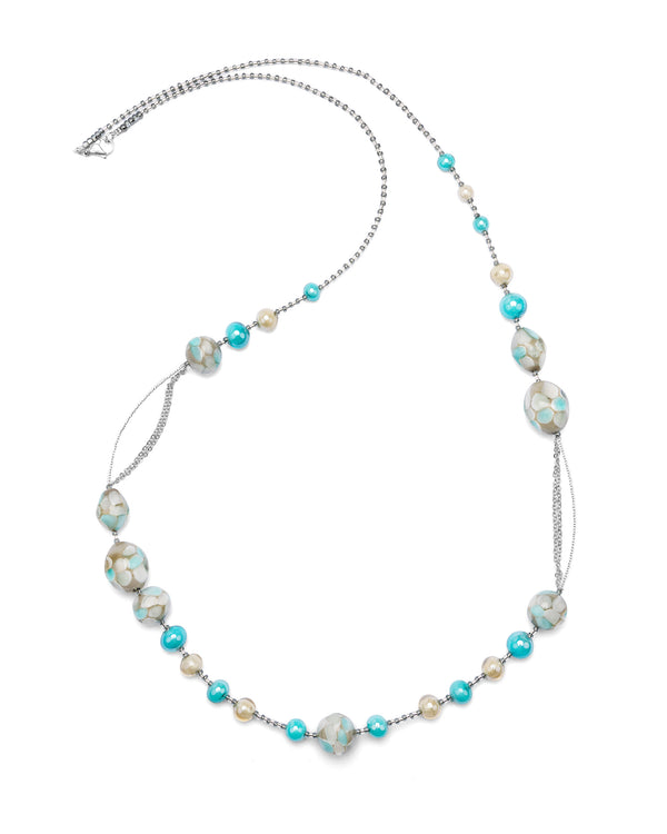 Collana lunga Mosaico azzurra – vista dall'alto