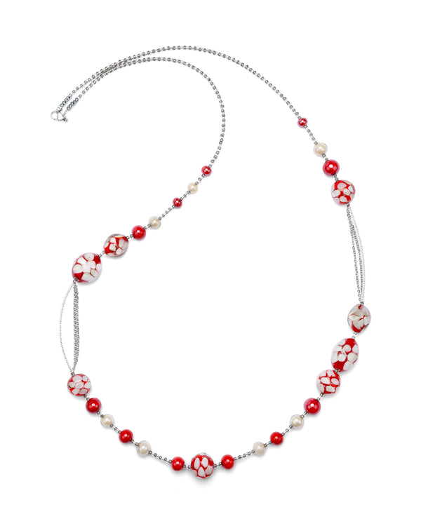 Collana lunga Mosaico rossa – vista dall'alto