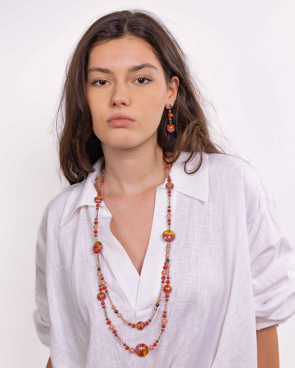 Uhani Flavia rdeči