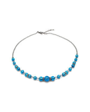 Collar Disney azul – cuentas de cristal de Murano