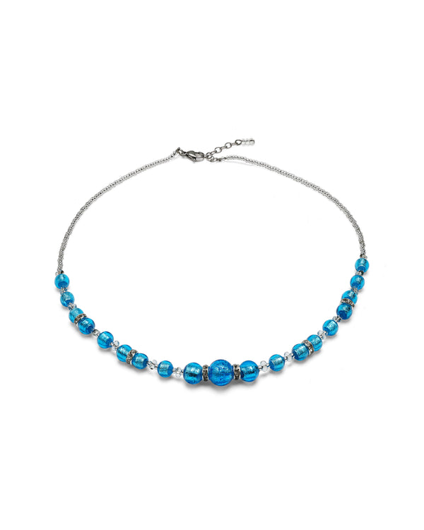 Collar Disney azul – cuentas de cristal de Murano