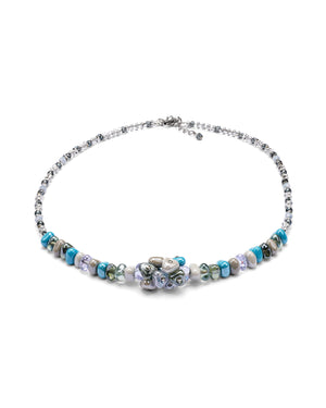 Collier court Linda bleu – vue de dessus