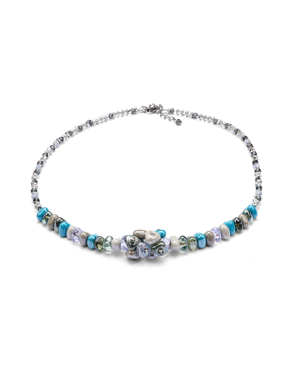 Collier court Linda bleu – vue de dessus