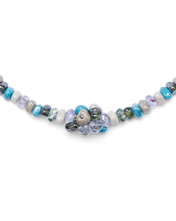 Collier court Linda bleu – détail
