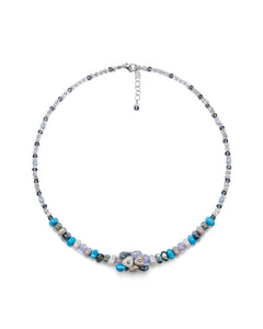 Collier court Linda bleu – verre de Murano