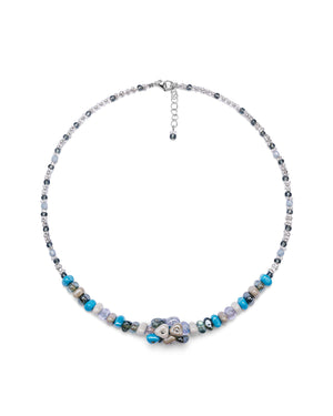 Collier court Linda bleu – verre de Murano