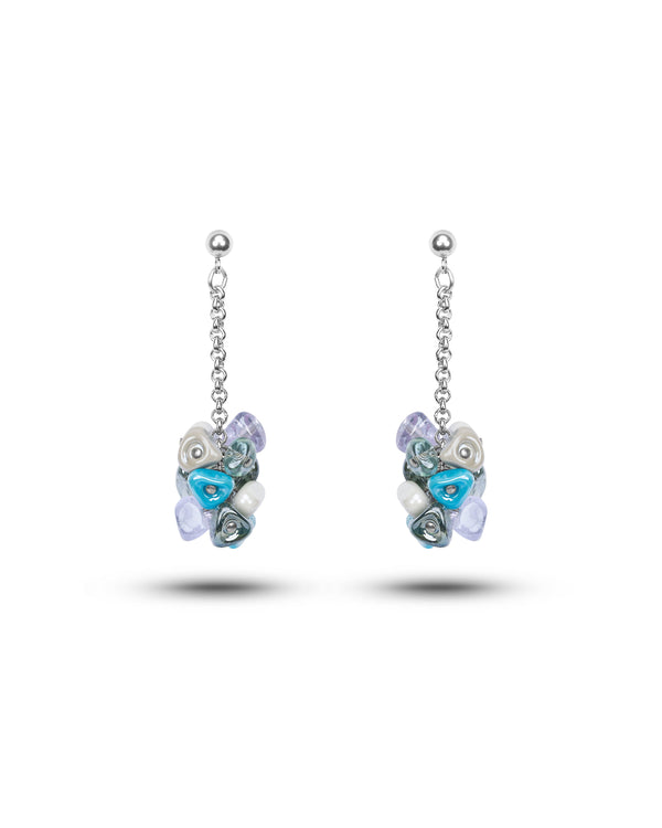 Set Rubik blu – orecchini