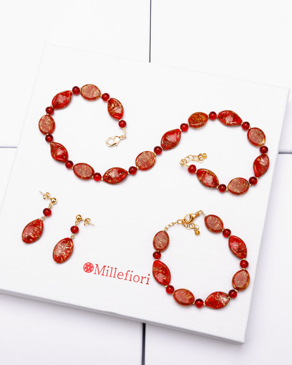 Parure Karen rouge – toutes les pièces ensemble