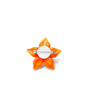 Broche Flor laranja – vista de trás
