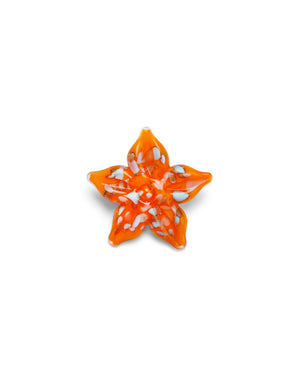 Broche Flor laranja – broche em forma de flor em vidro de Murano