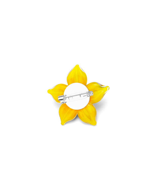 Broche Flor amarilla – vista trasera